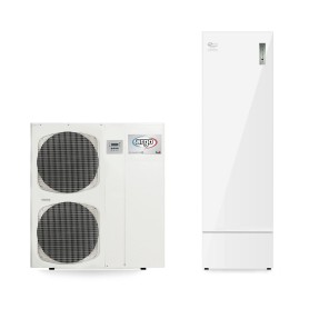 Sistema a pompa di calore Argo iM 14 kW trifase con inverter e accumulo ACS Emix tank 200 litri