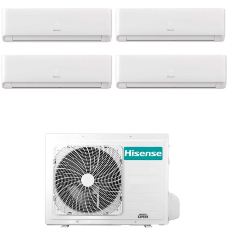 Climatizzatore Inverter Hisense Ecosense Wi-fi Quadri Split 7000+7000+9000+9000 Btu 4AMW81U4RJC R-32 A++