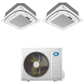 Condizionatore a cassetta 4 vie dual split 9000+9000 Btu Diloc Over A++ D.OVER218 inverter R32