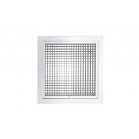 Tecnosystemi Griglia di ripresa apribile a maglia quadra in alluminio verniciato bianco con filtro estraibile per controsoffitto