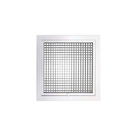 Tecnosystemi Griglia di ripresa apribile a maglia quadra in alluminio verniciato bianco con filtro estraibile per controsoffitto