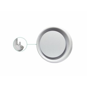 Tecnosystemi Diffusore circolare a singolo cono regolabile in plastica ABS bianca a fissaggio rapido con collarino integrato