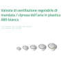 Tecnosystemi Valvola per condizionatore di ventilazione regolabile di mandata / ripresa dell’aria in plastica ABS bianca
