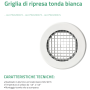 Tecnosystemi Griglia di ripresa per condizionatore tonda bianca