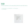 Tecnosystemi DQB diffusore per condizionatore quadrato 4 vie su pannello in alluminio verniciato bianco