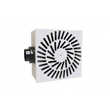 Tecnosystemi diffusore quadrato per condizionatore elicoidale a getti regolabili completo di serranda e plenum ribassato