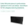 Tecnosystemi Cella filtrante piana in poliuretano spessore 5 mm con telaio microfiore 6/10 e doppia rete di protezione