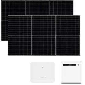 Impianto Kit fotovoltaico Solplanet con Inverter da 3 kw completo di batteria di accumulo e 8 Pannelli fotovoltaici Ja Solar