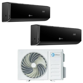 Climatizzatore Inverter Diloc Over Black dual split 9+9 9000+9000 Btu D.Over214 R 32 A+++ Wi-fi Integrato