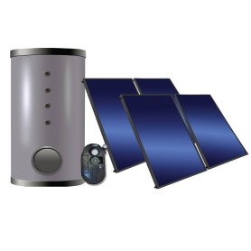 Pannello solare termico Over Solar 500 lt circolazione forzata da 10.56 mq per Tetto Piano e a Falde