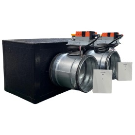 Plenum canalizzato con serrande motorizzate wifi a 2 zone, centralina e interfaccia Siemens