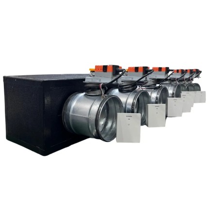 Plenum canalizzato con serrande motorizzate wifi a 7 zone, centralina e interfaccia Siemens