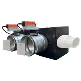 Plenum canalizzato con serrande motorizzate wifi a 2 zone, centralina e interfaccia Siemens con attacco laterale VMC