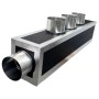 Plenum in poliuretano espanso a 5 zone con 5 attacchi con collarini in alluminio da 150 mm
