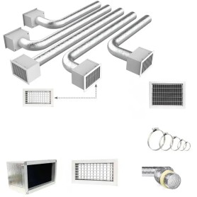 Kit rapido di completamento per plenum a 5 zone con attacchi Ø 150/160