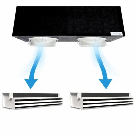 Kit Plenum canalizzato in poliuretano espanso a 2 zone completo di plenum 3 feritoie a scomparsa L. 300 mm