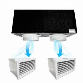 Kit Plenum canalizzato in poliuretano espanso a 2 zone completo di plenum bocchetta con griglia in Pvc