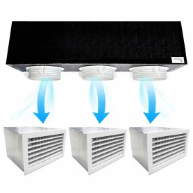 Kit Plenum canalizzato in poliuretano espanso a 3 zone completo di plenum bocchetta con griglia in pvc