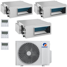 Climatizzatore canalizzabile Gree trial split 9000+9000+18000 A++ R32 inverter GWHD(28)NK6OO Wifi